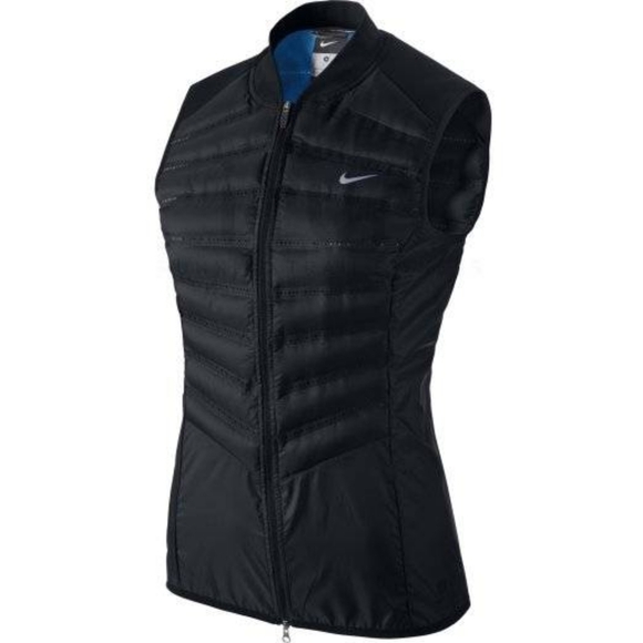 Nike Aeroloft 800 vest Size M Men Full Zip Lightweight Back Pocket For Running - Picture 1 of 14